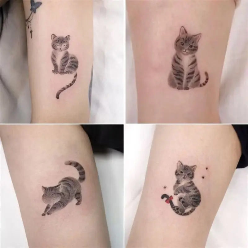 schwarze Katze Tattoo Aufkleber