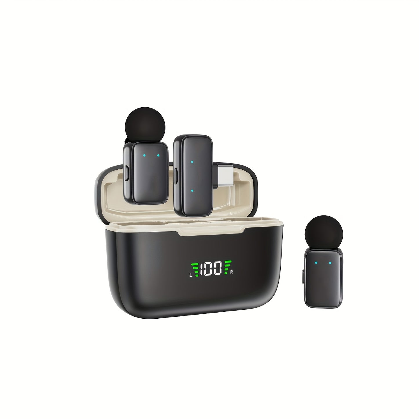 Wireless Clip-On Mini Mikrofon mit Lade-Case