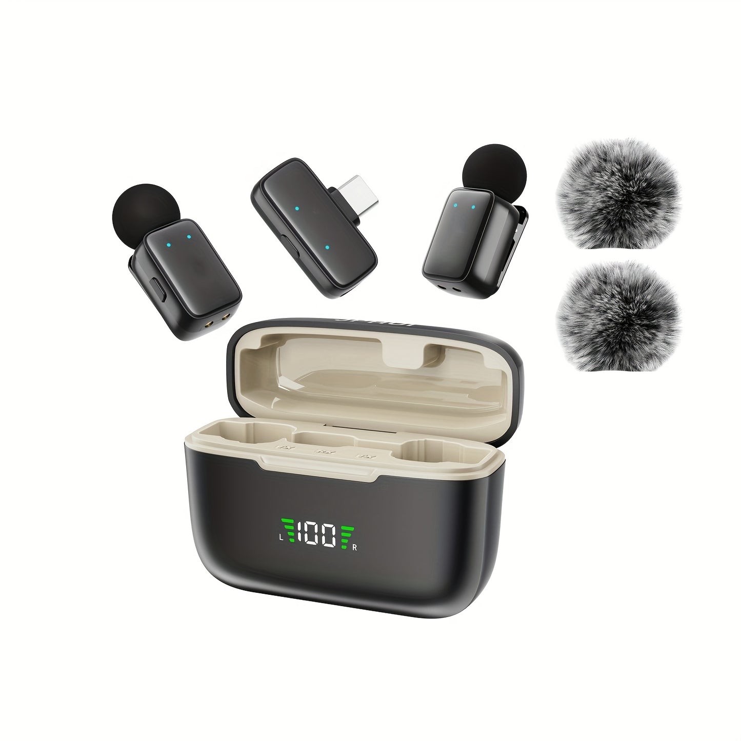 Wireless Clip-On Mini Mikrofon mit Lade-Case