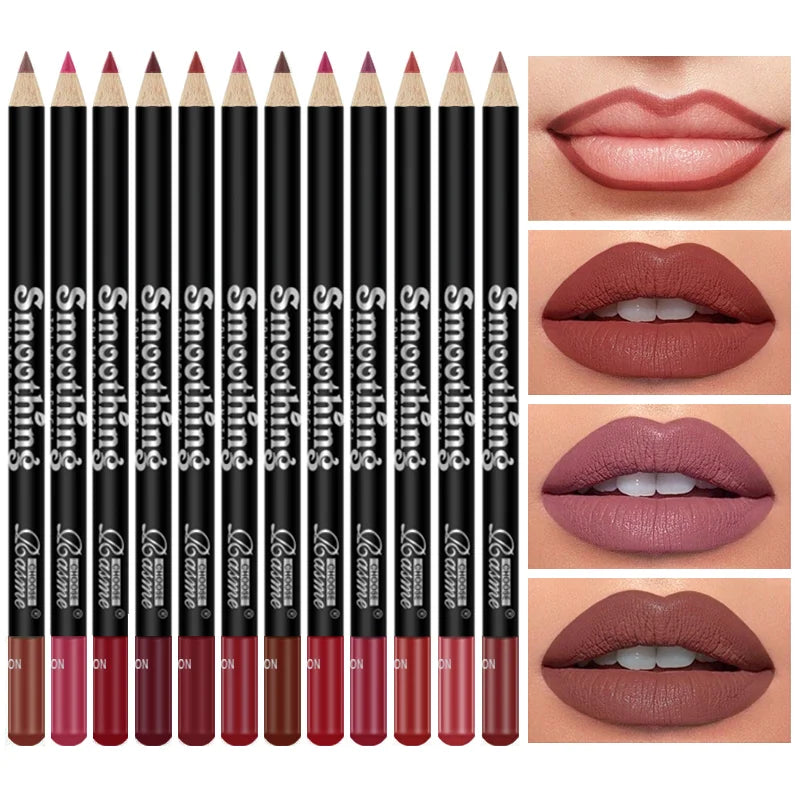 12 Farben matt Konturenstift, Lippen
