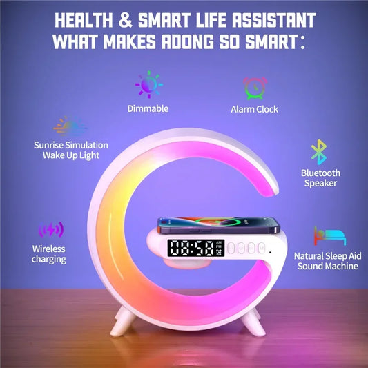 All-in-One Wireless Ladestation mit Nachtlicht & Bluetooth-Lautsprecher