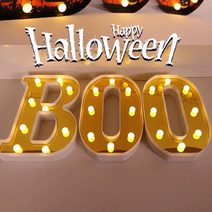 Halloween-Dekorationen leuchtende Buchstaben
