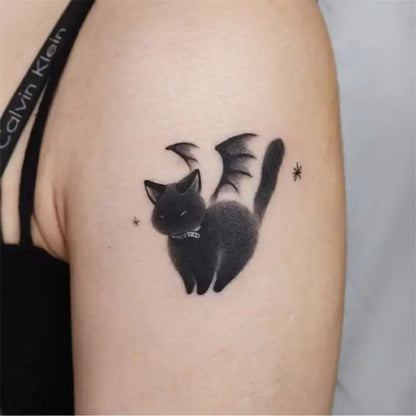 schwarze Katze Tattoo Aufkleber
