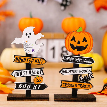 Halloween Holz Dekorationen Kürbis Geist