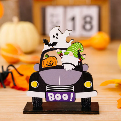 Halloween Holz Dekorationen Kürbis Geist