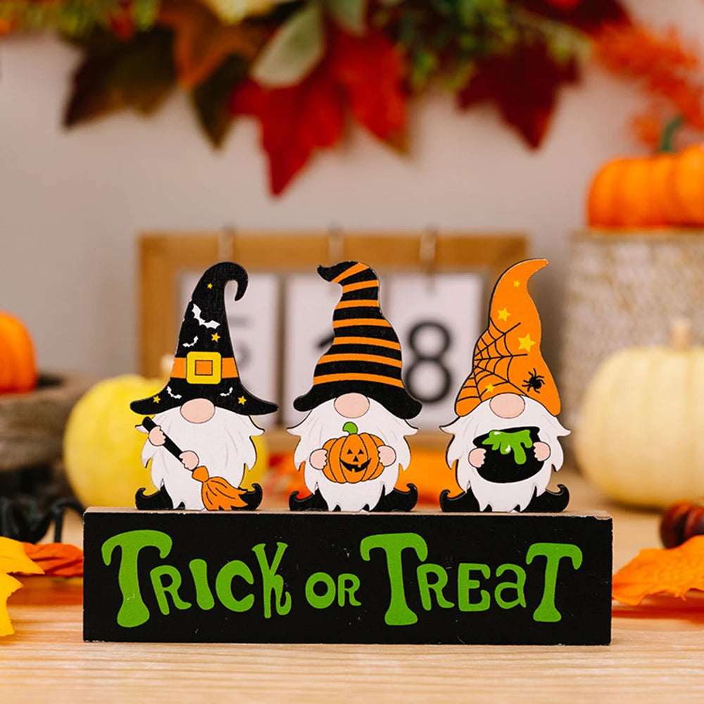 Halloween Holz Dekorationen Kürbis Geist
