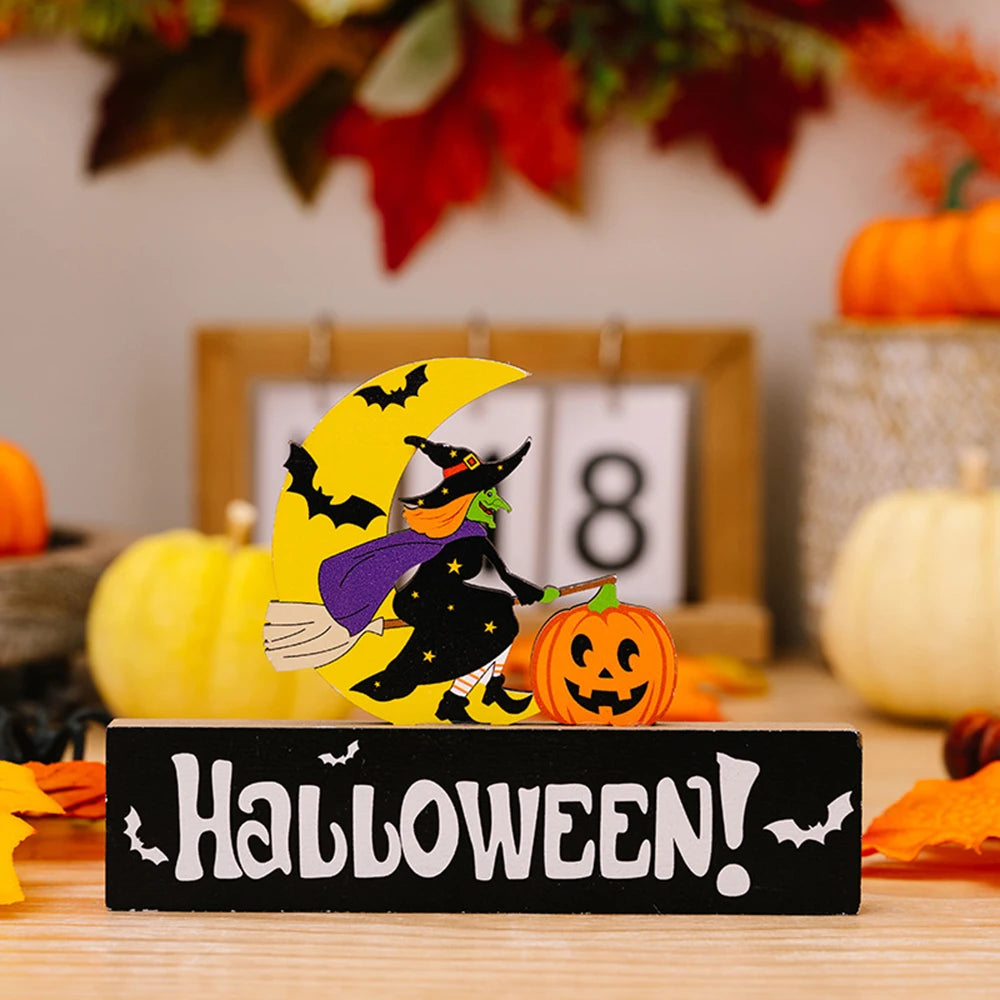 Halloween Holz Dekorationen Kürbis Geist