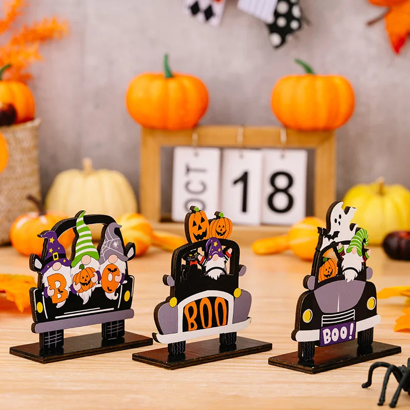 Halloween Holz Dekorationen Kürbis Geist