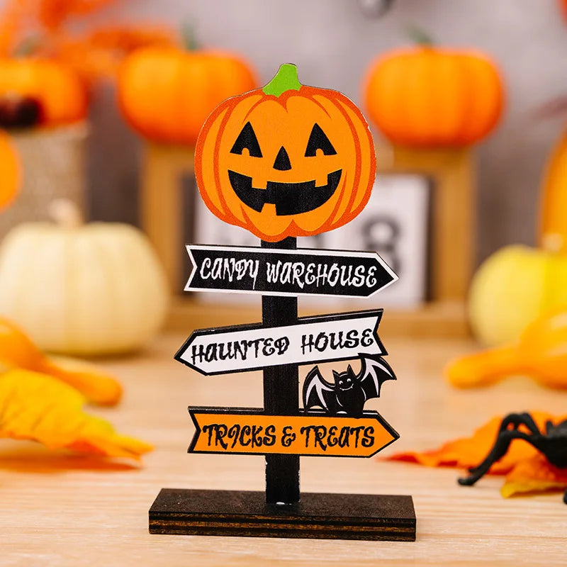 Halloween Holz Dekorationen Kürbis Geist