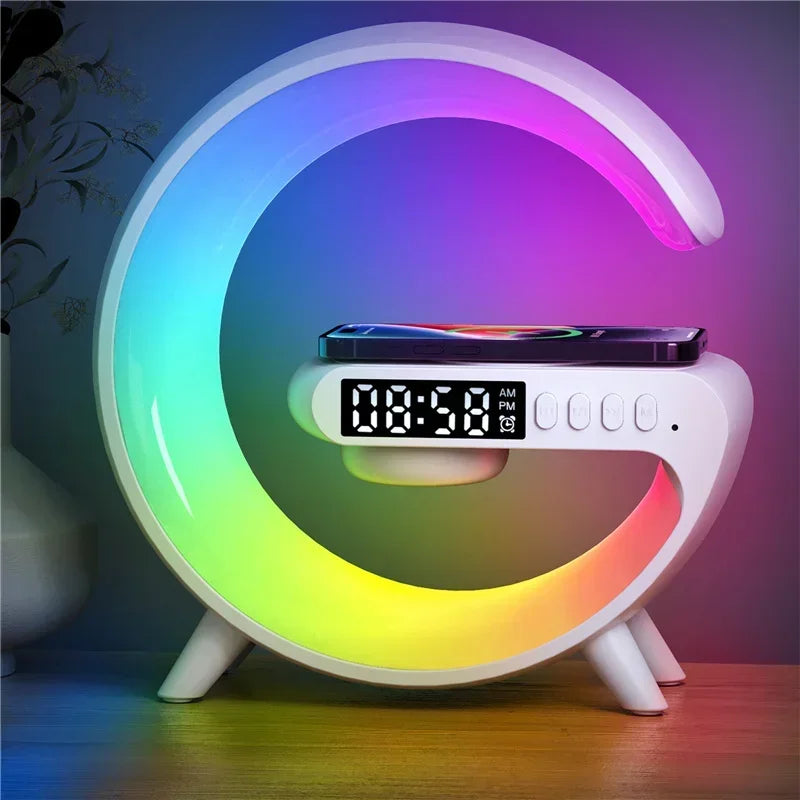 All-in-One Wireless Ladestation mit Nachtlicht & Bluetooth-Lautsprecher