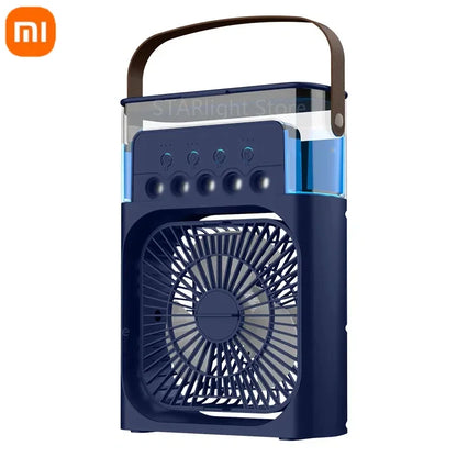 3-in-1 tragbarer Ventilator mit LED-Licht.